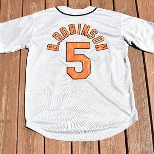 New!! Brooks Robinson Baltimore Orioles Gray Heavyweight Baseball Jersey Small